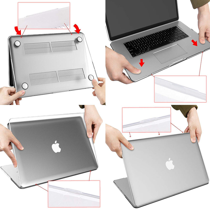  [AUSTRALIA] - B BELK Compatible with MacBook Air 13 Inch Case 2021 2020 2019 2018 Release A2337 M1 A2179 A1932 Touch ID, Clear Plastic Laptop Hard Shell Case + Keyboard Cover + Screen Protector Retina, Transparent Crystal Clear