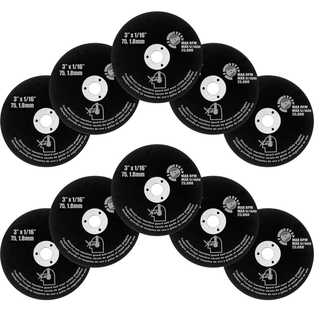  [AUSTRALIA] - M-jump 10 PCS CUT OFF WHEELS 3" x 1/16" x 3/8" - For Cutting All Steel and Ferrous Metals.10-Pack