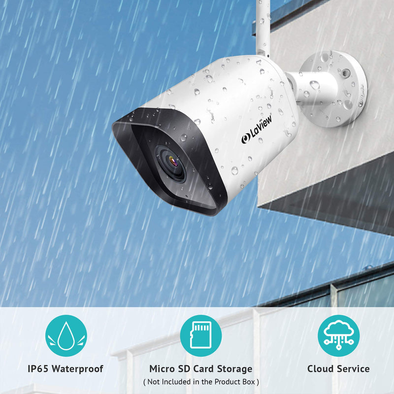Laview Security Camera Outdoor 1080P HD,Wi-Fi Cameras,Home Security Cameras with Motion Detection,Two-Way Audio,Night Vision,ONVIF Protocol,Compatible with Alexa,Micro SD Card Slot&US Cloud Storage White 1 Pack - LeoForward Australia