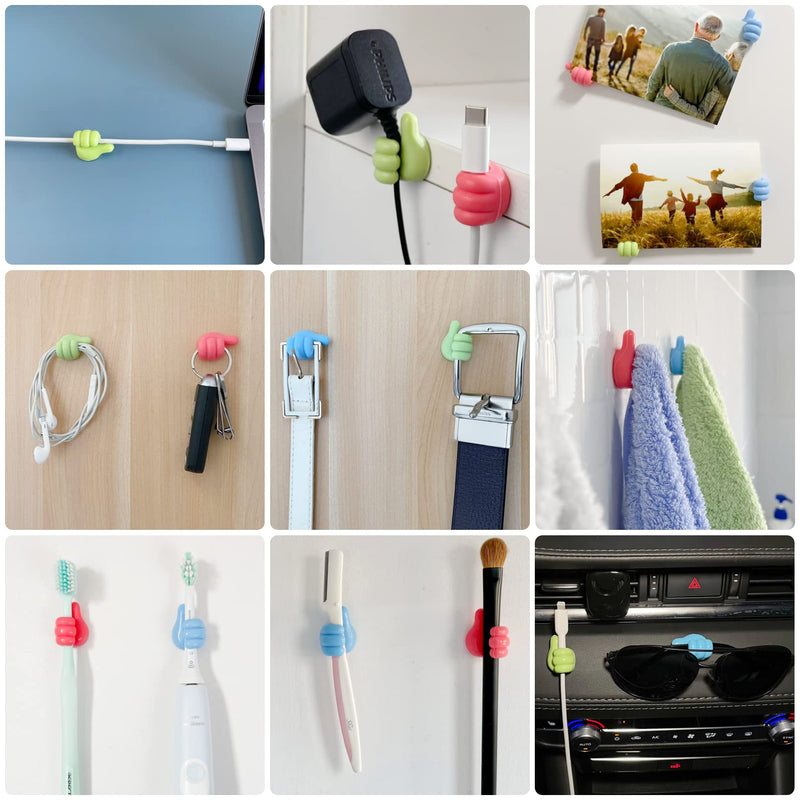  [AUSTRALIA] - iToleeve 12 Pack Fun Cable Holder-Reusable Multifunctional Cable Clips USB Cable Management Adhesive Hooks for Home, Office, Nightstand, Desk, Car