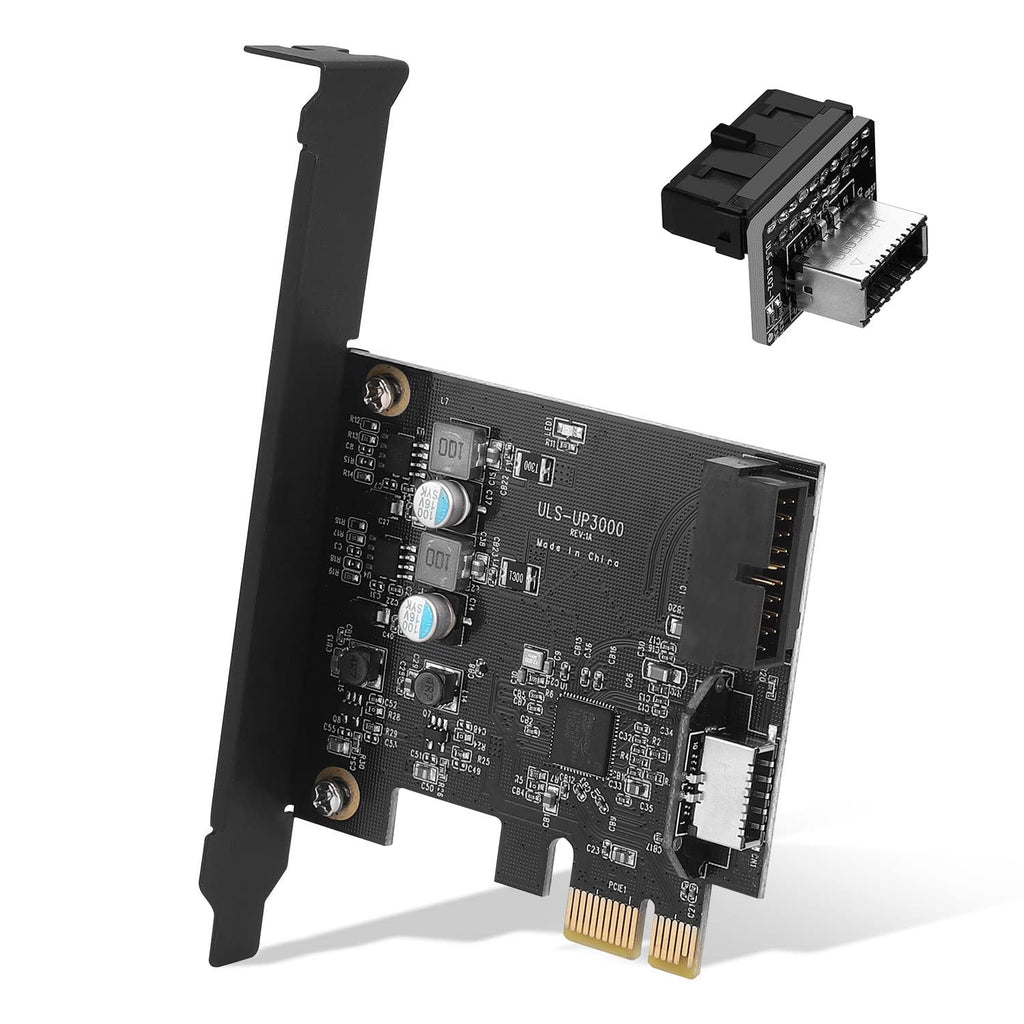  [AUSTRALIA] - PCIe x1 to 19Pin USB 3.0 Header and Type E (A Key) Card, Comes with a 19pin to Type E Adapter, USB Front Panel Adapter, 1 Front Panel USB A, 1 Front Panel USB C, USB 3.0 5Gpbs UP3000+Adapter