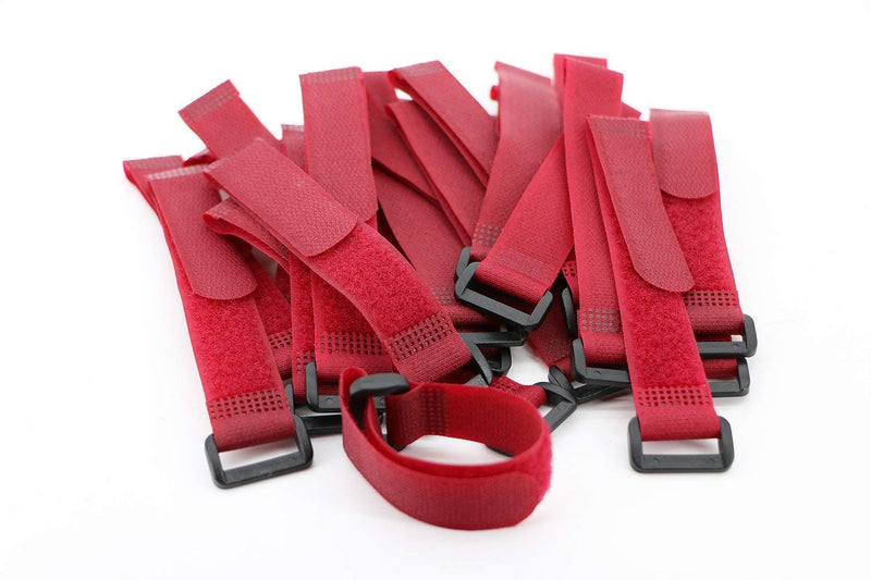  [AUSTRALIA] - Pasow 25 Pcs 8-Inch Cable Ties with plastic buckle Reusable Wire Cord cable tie - Red 25 Piece