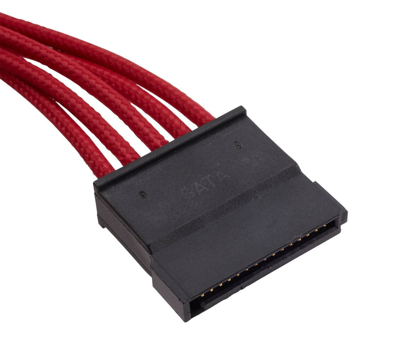  [AUSTRALIA] - Corsair CP-8920187 Premium Individually Sleeved SATA Cable, Red, for Corsair PSUs