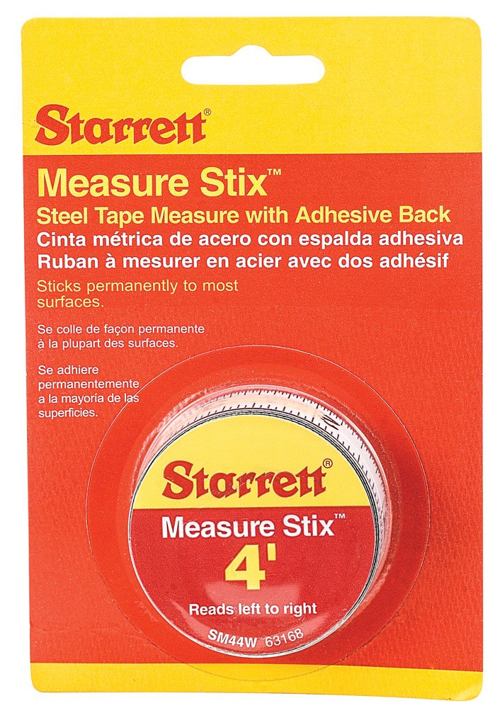 Starrett 63168 SM44W Steel Tape Measure with Adhesive Back, 1/2-Inch x 4' 1/2" x 4' English (Left-to-Right) - LeoForward Australia