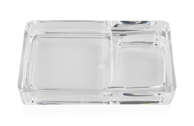 ARAD Acrylic Container for Office Supplies, Dual Compartment for Sticky Notes/Pens - LeoForward Australia
