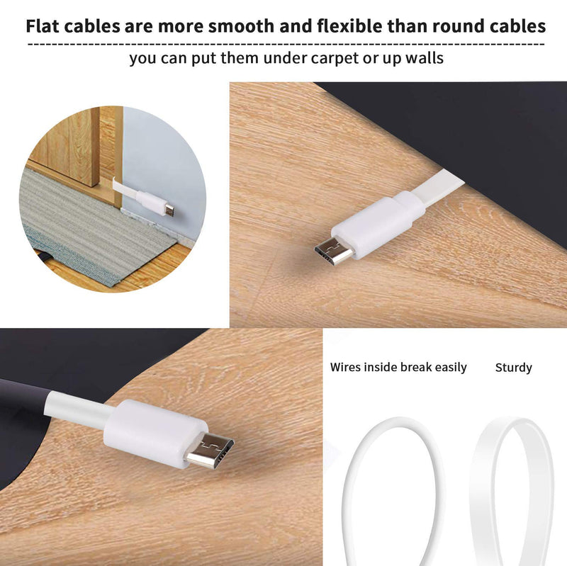  [AUSTRALIA] - 2 Pack 13.1FT Power Extension Cable for WyzeCam,WyzeCam Pan,WYZE Cam OG,KasaCam Indoor,NestCam Indoor, Blink,Cloud Cam, USB to Micro USB Durable Charging and Data Sync Cord for Security Camera-White White