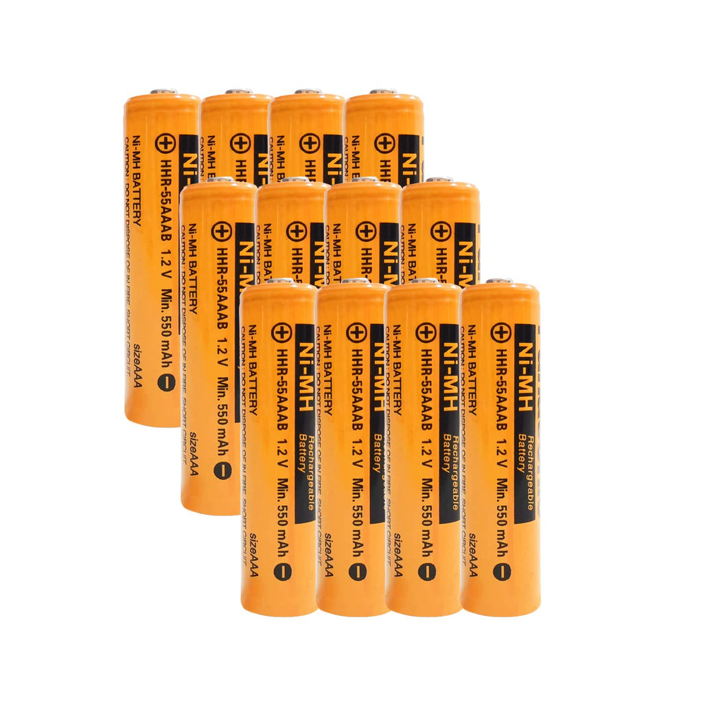  [AUSTRALIA] - NI-MH AAA Rechargeable Battery 1.2V 550mah 12-Pack hhr-55aaab AAA Batteries for Panasonic Cordless Phones, Remote Controls, Electronics 12pack