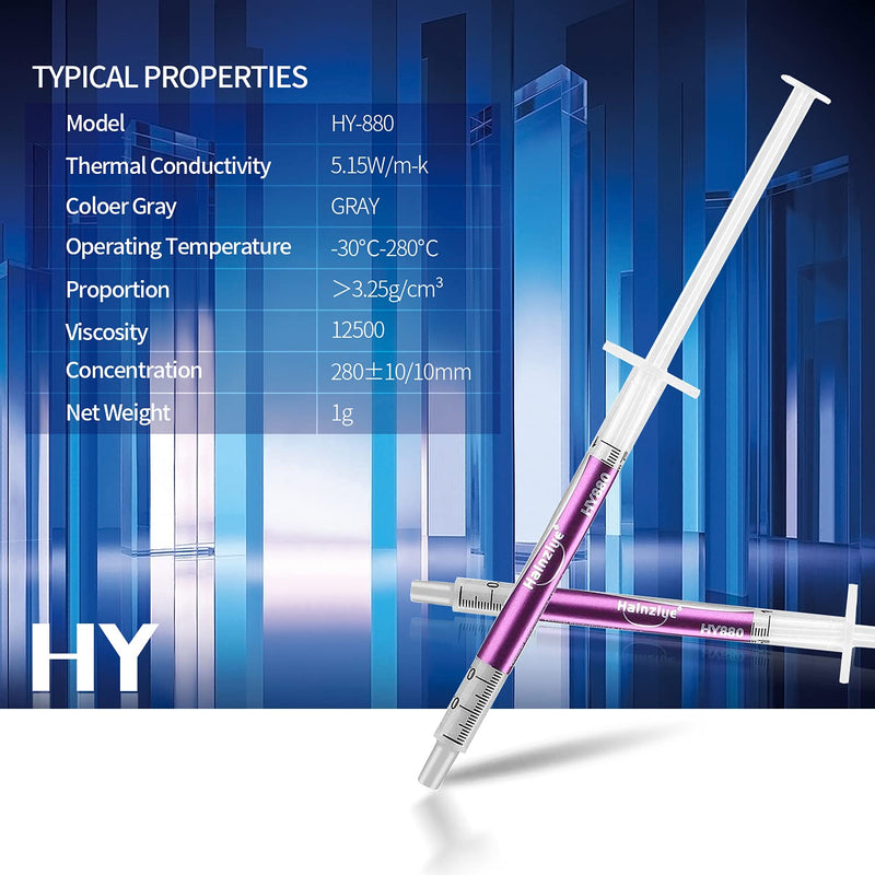 HY-880-10pcs(1PCS-1g)-CPU Thermal Paste Kit 5.15W/m- CPU Paste Thermal Compound Heatsink Paste Silicon Grease for PC CPU GPU LED PS4.... 5.15W/m-k - LeoForward Australia
