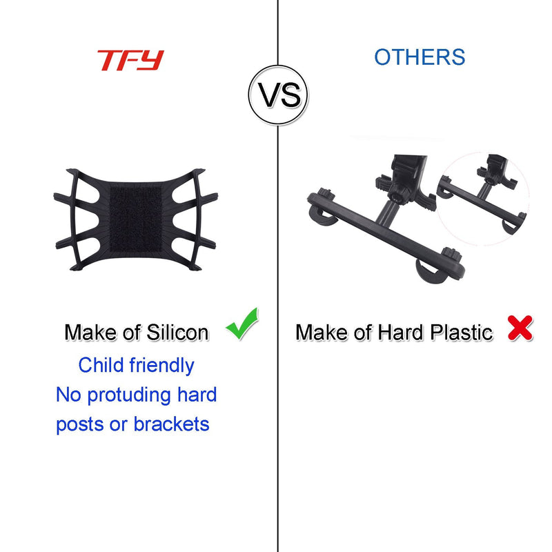  [AUSTRALIA] - TFY Car Mount Universal Car Headrest Mount Holder with Silicon Holding Net Compatible with Both 4.5-6 Inch Phones and 7-10.5 Inch Tablets