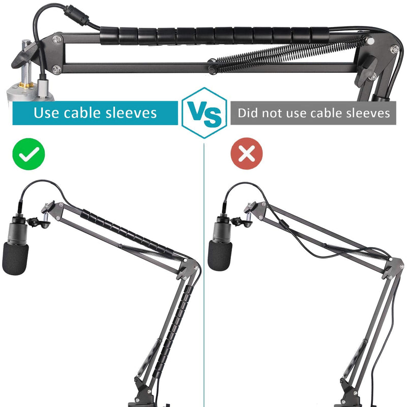 [AUSTRALIA] - AT2020 Mic Boom Arm Stand with Pop Filter, Compatible with Audio-Technica AT2020, Audio-Technica AT2020V USB Microphone with Cable Sleeve by SUNMON Mic Stand with Pop Filter and Cable Sleeve