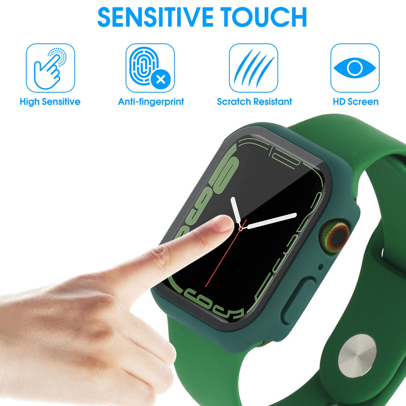  [AUSTRALIA] - Tiorecime 20 Pack Case for Apple Watch Series 8 & 7 45mm with Tempered Glass Screen Protector, Ultra-thin Shockproof Hard PC Protective Cover, All-around Edge Bumper Compatible with iWatch S8 S7 45mm