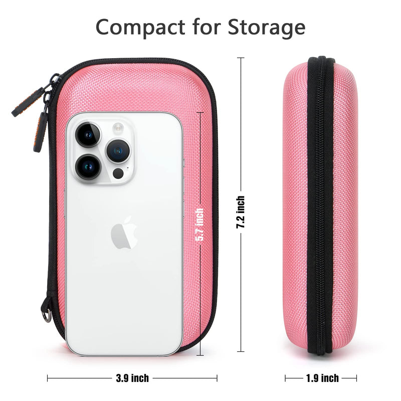  [AUSTRALIA] - GLCON Electronic Organizer Travel Case - Shockproof Carrying Case Hard Protective Tech Pouch for Power Bank, Earbuds, Hard Drive, Smartphone, Cable, Charger, Adapter - Small Zipper Storage Bag - Pink 1 Pack