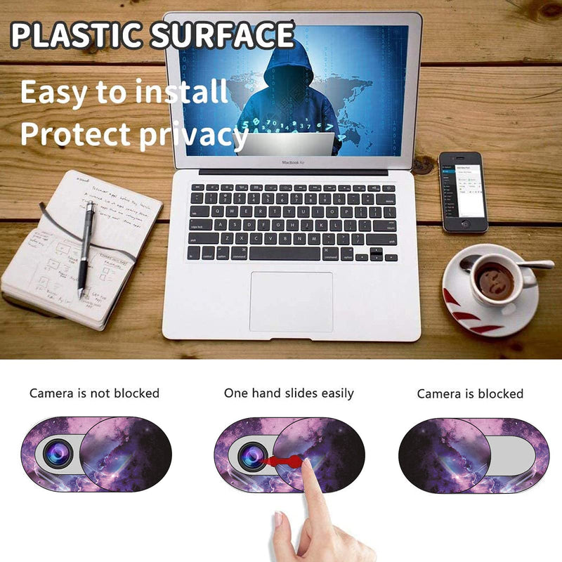  [AUSTRALIA] - Webcam Cover 8 Packs, Ultra-Thin Camera Cover Privacy Protector, Cover Slide for Laptop/Mac/MacBook Air/iPad/iMac/PC/Cell Phone, Webcam Covers Laptop Accessories (Starry Sky)