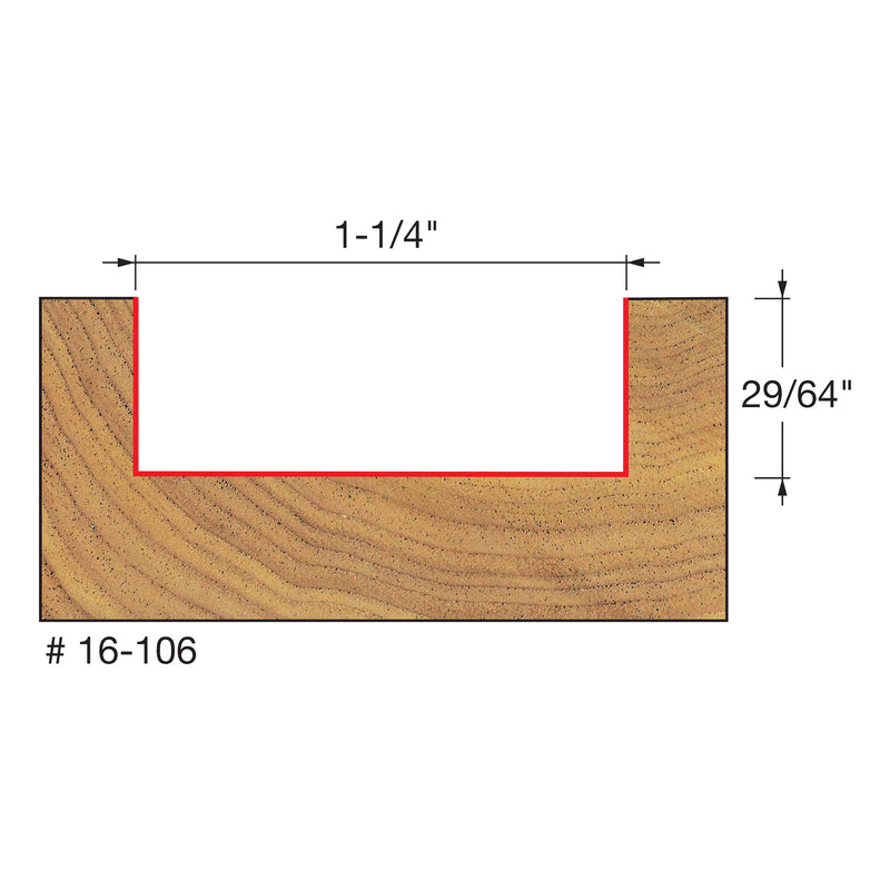  [AUSTRALIA] - Freud 16-106: 1-1/4” (Dia.) Spoilboard Surfacing & Mortising Bit 1-1/4-Inch Diameter by 1/4-Inch Mortising Router Bit