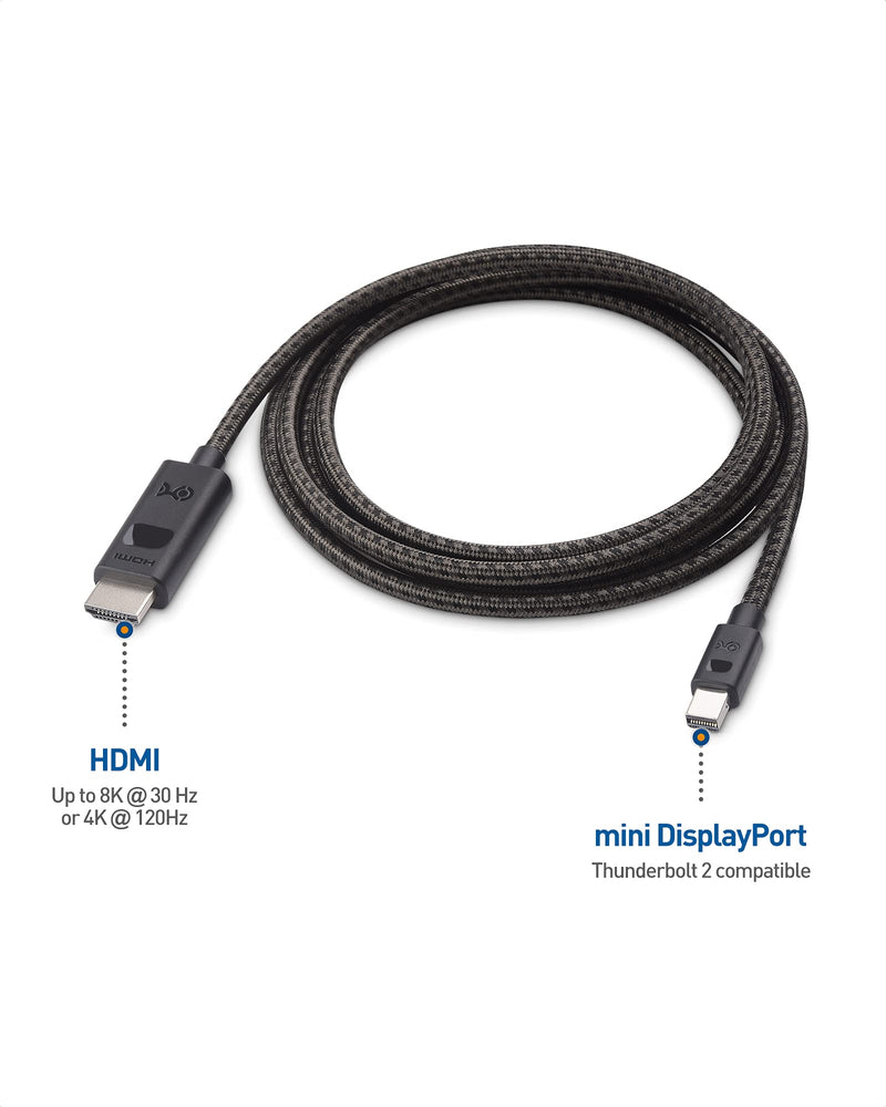  [AUSTRALIA] - Cable Matters 8K Mini DisplayPort 1.4 to HDMI Cable 6 ft / 1.8m with 4K 120Hz or 8K, Mini Display Port 1.4 to HDMI 8K Cable in Black