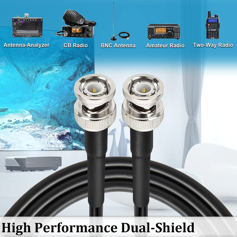  [AUSTRALIA] - MOOKEERF BNC Coax Cable 20ft,BNC to BNC Cable 50 Ohm BNC Cable Low Loss KMR240 BNC Male to BNC Male Antenna Cable for Ham Radio/Network Analyzer/Modem/Oscilloscope/Signal Generator/Attenuator
