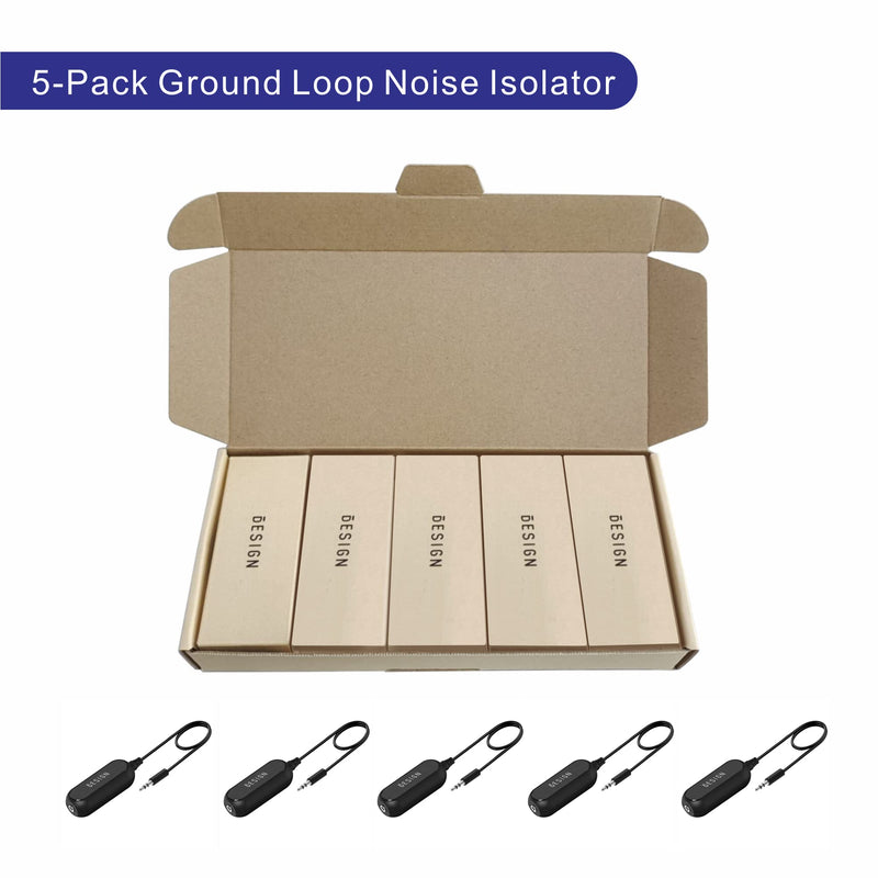  [AUSTRALIA] - BESIGN Ground Loop Noise Isolator for Car Audio/Home Stereo System with 3.5mm Audio Cable, 5-Pack