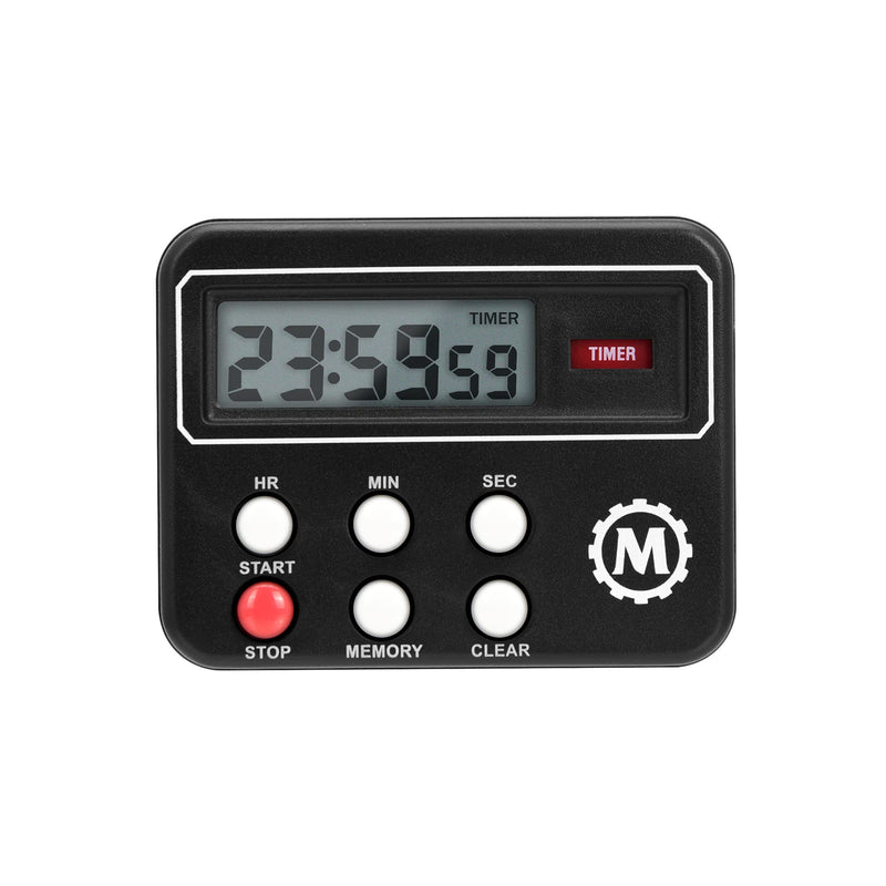 Marathon 24 Hour Compact Digital Countdown Timer with Count-up and Clock Feature (Black) Black - LeoForward Australia