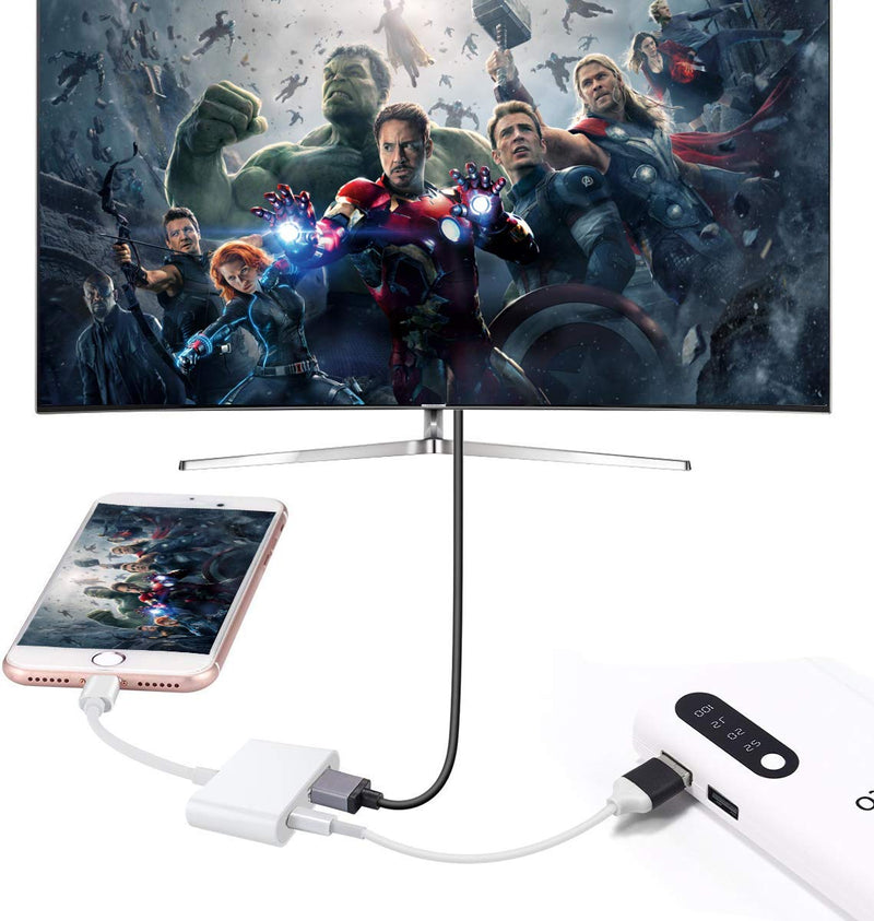  [AUSTRALIA] - Wahbite Lightning to HDMI Adapter, Digital Audio AV dongle, 1080P Video AV Converter Cable, Wahyoo HDMI Sync Screen Connector for iPhone 12 11 XR XS Max X 8 7 6 Plus to HD TV Projector Monitor