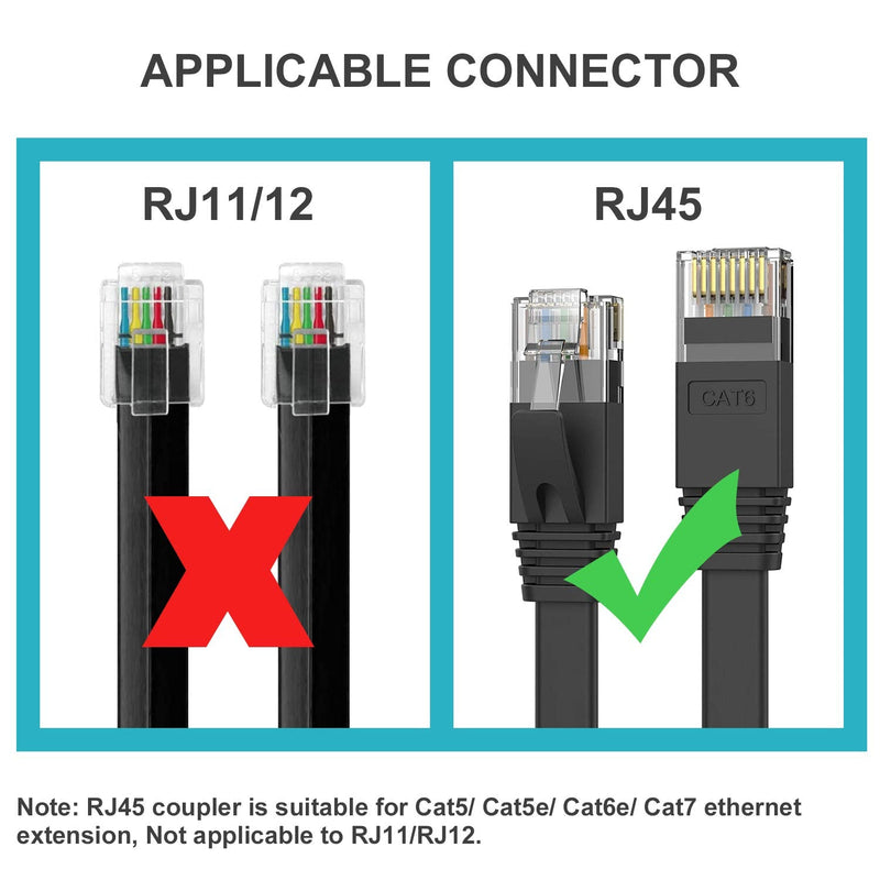  [AUSTRALIA] - LVY Ethernet Extender RJ45 Couplers Network Cable Coupler Cat 5 Coupling Lnternet Female to Female Connector Lnline Coupler for Cat5/ Cat5e/ Cat6e/ Cat7 Ethernet Extension Cable(3 Pack Black) Black 3PCS