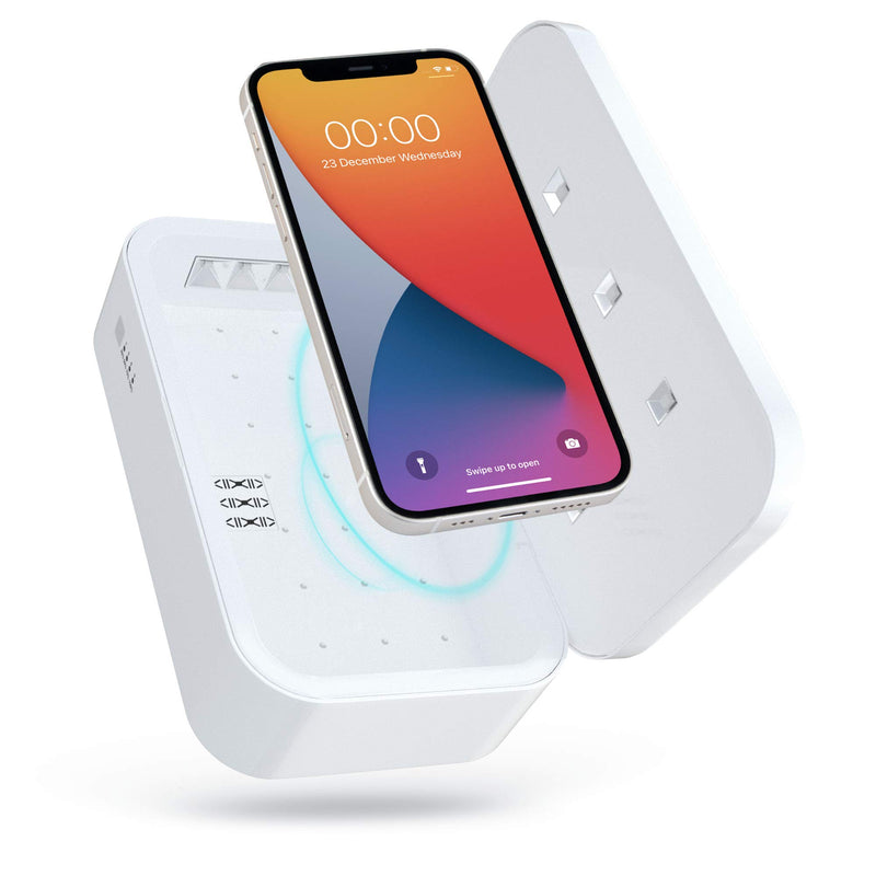  [AUSTRALIA] - UV Light Phone Sanitizer with Fast Wireless Charger | Cell Phone Sterilizer | UVC Cleaning Portable Box for Smartphones, Makeup Tools, Credit Cards, Keys, Glasses | Disinfector EPA: 97272-CHN-1