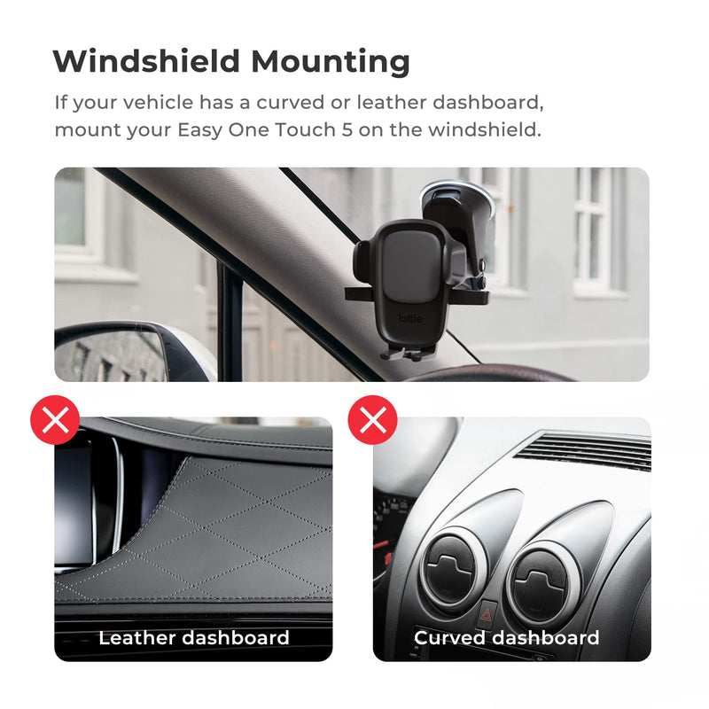  [AUSTRALIA] - iOttie Easy One Touch 5 Dashboard & Windshield Universal Car Mount Phone Holder Desk Stand with Suction Cup Base and Telescopic Arm for iPhone, Samsung, Google, Huawei, Nokia, other Smartphones Black Dash & Windshield Second Generation