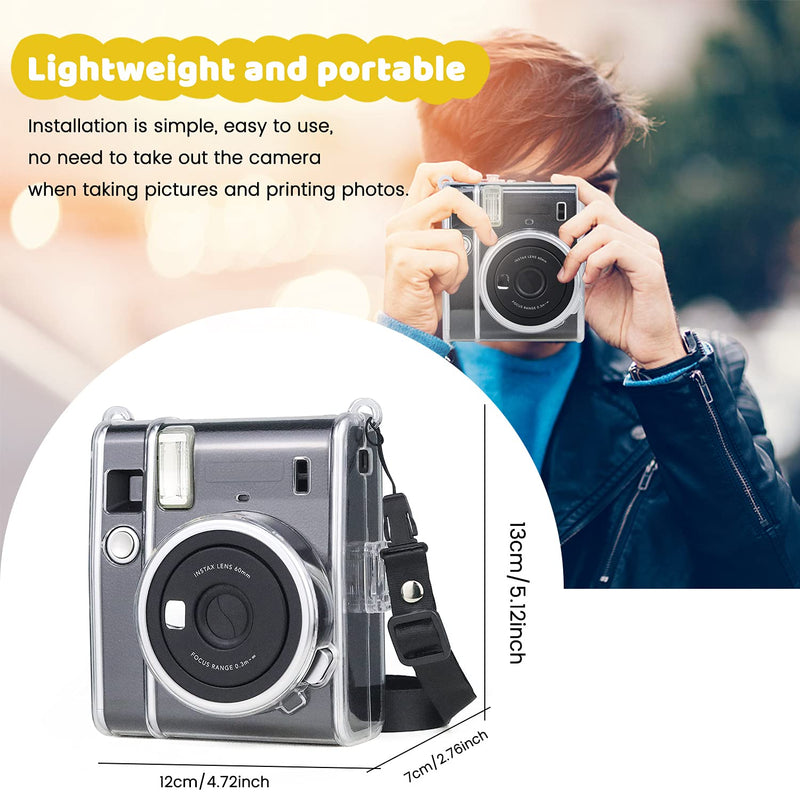  [AUSTRALIA] - Protective Clear Case for Fujifilm Instax Mini 40, Crystal Hard PP Cover with Removable Shoulder Strap for Fujifilm Instax Mini 40 Instant Camera