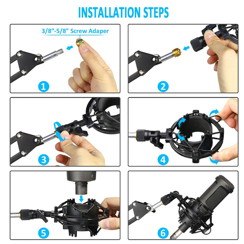  [AUSTRALIA] - SUNMON AT2020 Shock Mount, Shock Mount Stand Reduces Vibration Noise for Audio Technica AT2020 AT2035 AT4040 AT2020USB ATR2500x Condenser Micphone