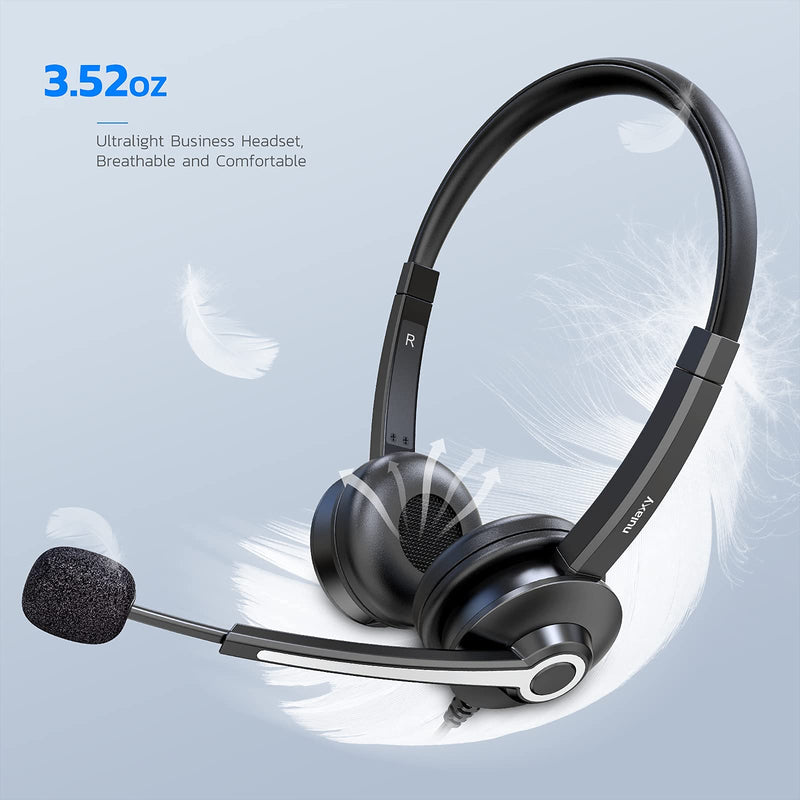  [AUSTRALIA] - Nulaxy Computer Headset with Microphone, Wired USB Headset for Laptop PC, 3.5mm Jack Inline Control Headphone with Noise Cancelling Mic, Business Call Center Headset for Skype, Office, Classroom, Home B