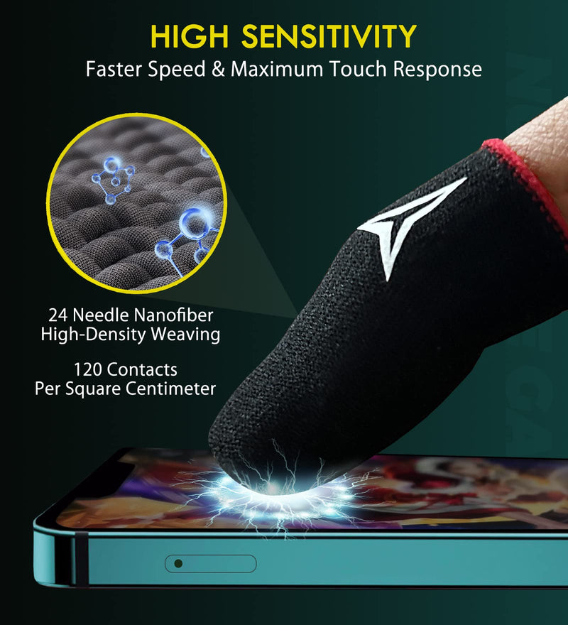  [AUSTRALIA] - 3 Colors 15 Pack E-Sports Light Model Gaming Finger Sleeves, 0.15mm Superconducting Nanofibers, Smooth Feel, Anti-Sweat, Extremely Thin, Fit All Touchscreen Devices