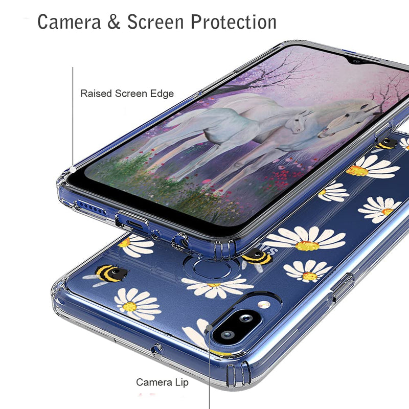 Ftonglogy Cell Phone Case for Samsung Galaxy A10S/M01S, Slim Clear TPU [Drop Proof] Cute Flower Women Girls Designed Protective Silicone Case for Galaxy A10S/M01S (Bees) Bees - LeoForward Australia