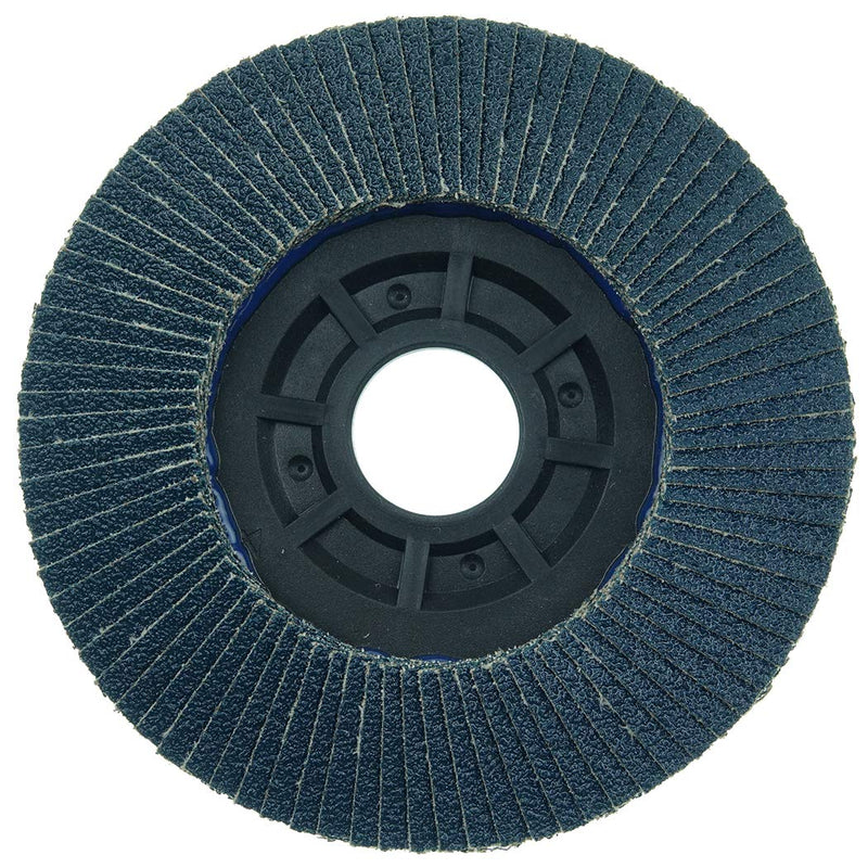  [AUSTRALIA] - Weiler 50003 Tiger 7/8" Arbor, 4-1/2" Diameter, 60 Grit, Zirconium, Trimmable Composite Backing, Angled Abrasive Flap Disc, Made in the USA