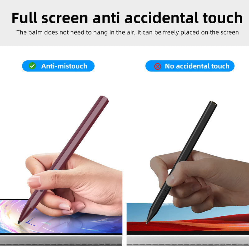  [AUSTRALIA] - Surface Pen Official Stylus for Microsoft Surface Pro8/X/7/6/5/4/3 Surface Go 3/2/1 Surface 3/Laptop/Studio/Book 4/3/2/1 with 4096 Tilt Pressure, Palm Rejection, Magnetic Attachment, Rechargeable, Red Hexagonal Design/4096/Magnetic Pen
