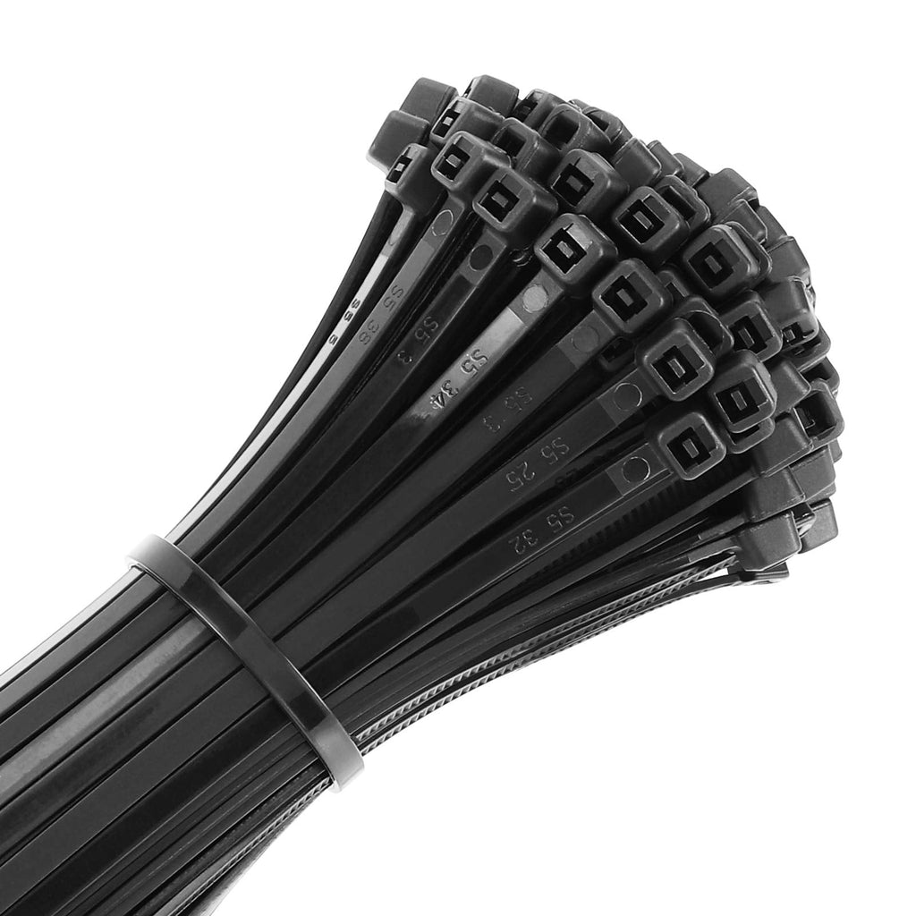  [AUSTRALIA] - Cable Zip Ties 4 Inch, 1000Pcs Industrial Nylon Zip Ties | Durable Self Locking Wire Tie Wraps with 20 lbs Tensile Strength, UV & Heat Resistant for Home Office Garage Multiple Use - Black 4" x 1000