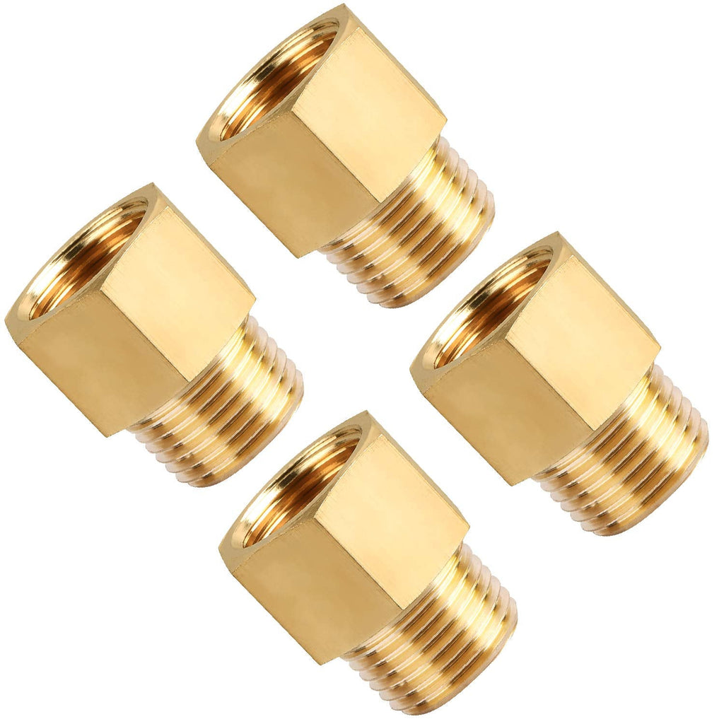  [AUSTRALIA] - SUNGATOR 4-Pack Brass Pipe Fitting, Reducer Adapter, 1/2" NPT Male Pipe x 1/2" NPT Female Pipe 1/2" Male x 1/2" Female