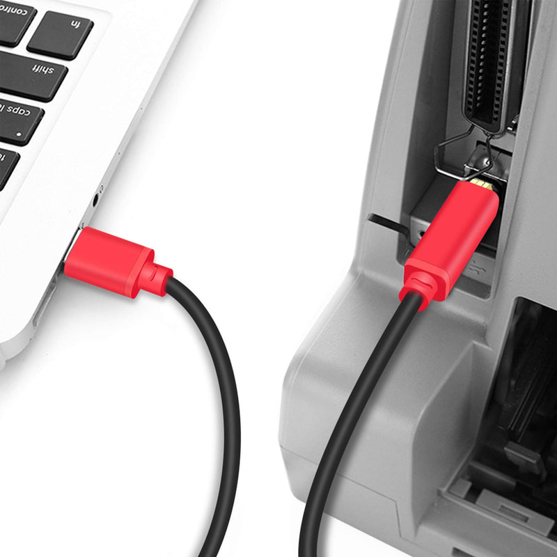  [AUSTRALIA] - Printer Cable 30Ft,Tan QY USB 2.0 High Speed Gold-Plated Connectors Printer Scanner Cable Cord A Male to B Male for HP, Canon, Lexmark, Dell, Xerox, Samsung etc (30Ft, Red)