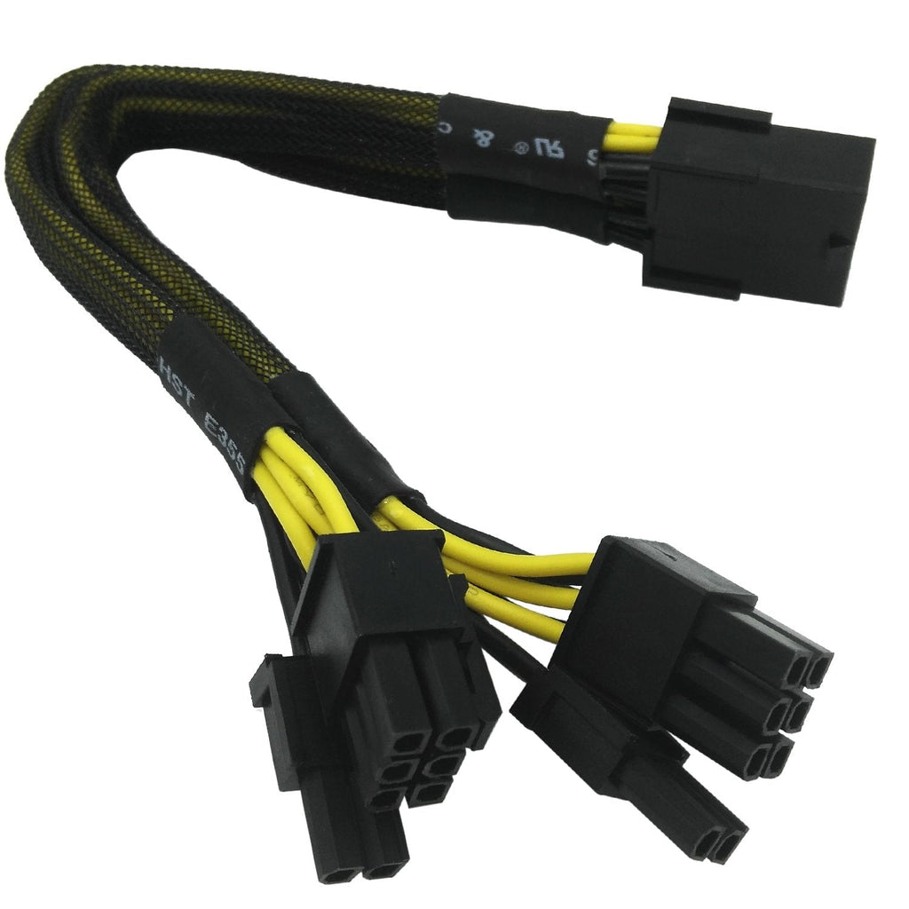  [AUSTRALIA] - COMeap GPU VGA PCIe 8 Pin Female to Dual 2X 8 Pin (6+2) Male PCI Express Power Adapter Braided Y-Splitter Extension Cable 9-inch(23cm) Sleeved x1pcs