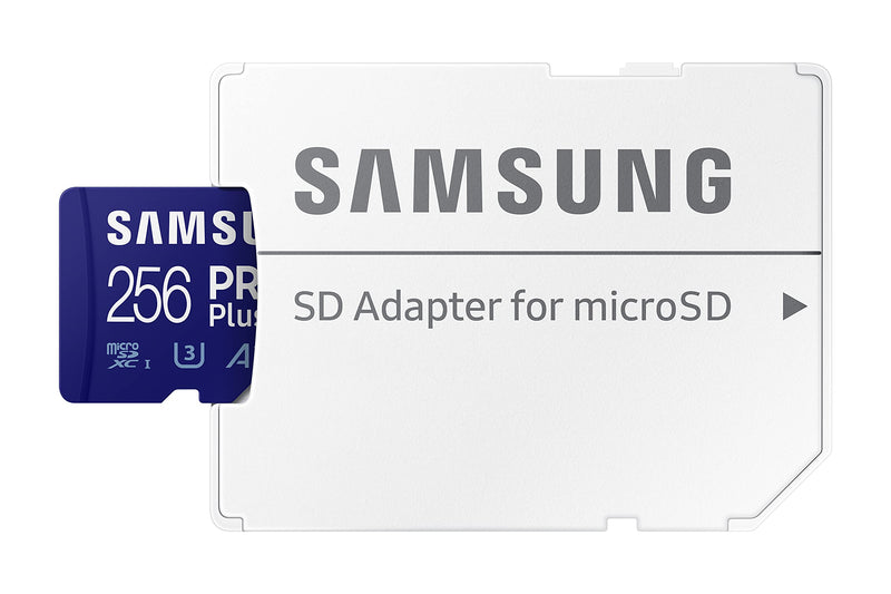  [AUSTRALIA] - SAMSUNG PRO Plus + Adapter 256GB microSDXC Up to 160MB/s UHS-I, U3, A2, V30, Full HD & 4K UHD Memory Card for Android Smartphones, Tablets, Go Pro and DJI Drone (MB-MD256KA/AM) Read/Write 160/120MB/s