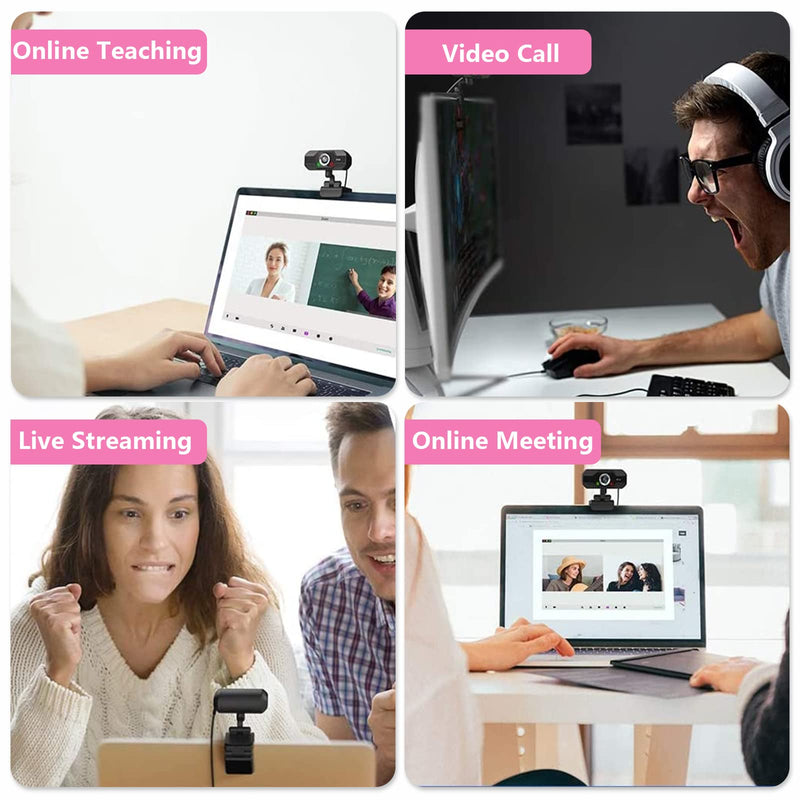  [AUSTRALIA] - 1080P Webcam, Live Streaming Web Camera with Stereo Microphone, Desktop or Laptop USB Webcam with 120 Degree View Angle, HD Webcam for Video Calling, Recording, Conferencing, Streaming, Gaming 1080P-Z09