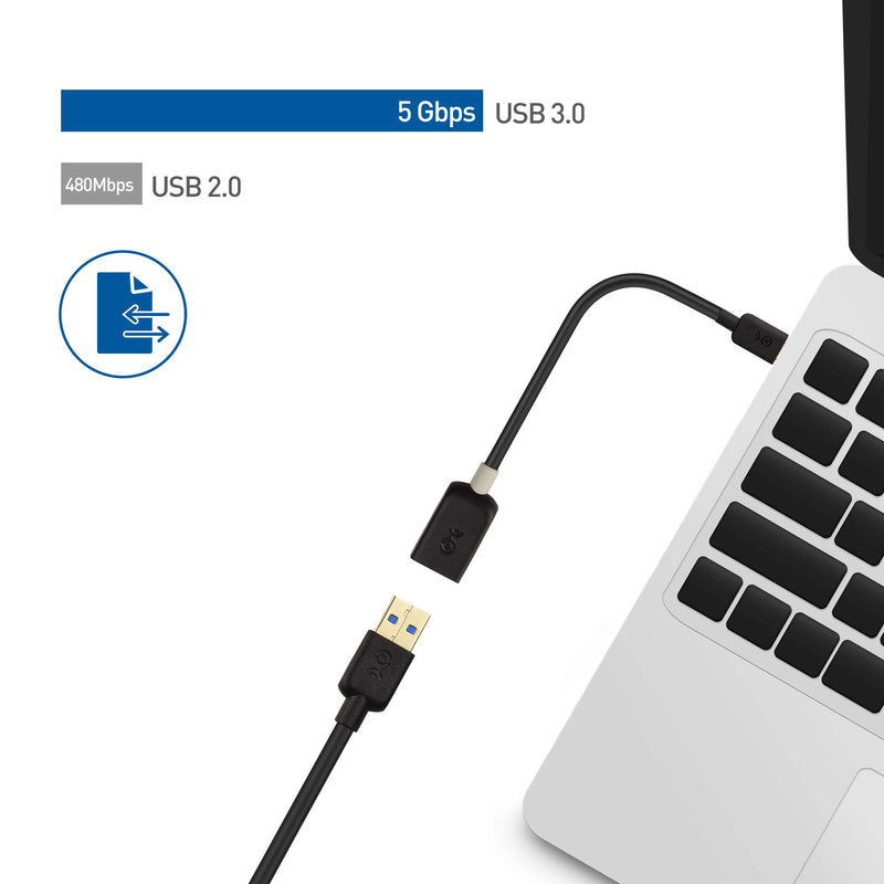  [AUSTRALIA] - Cable Matters USB C to USB Adapter (USB to USB C Adapter, USB-C to USB 3.0 Adapter, USB C OTG) in Black 6 Inches