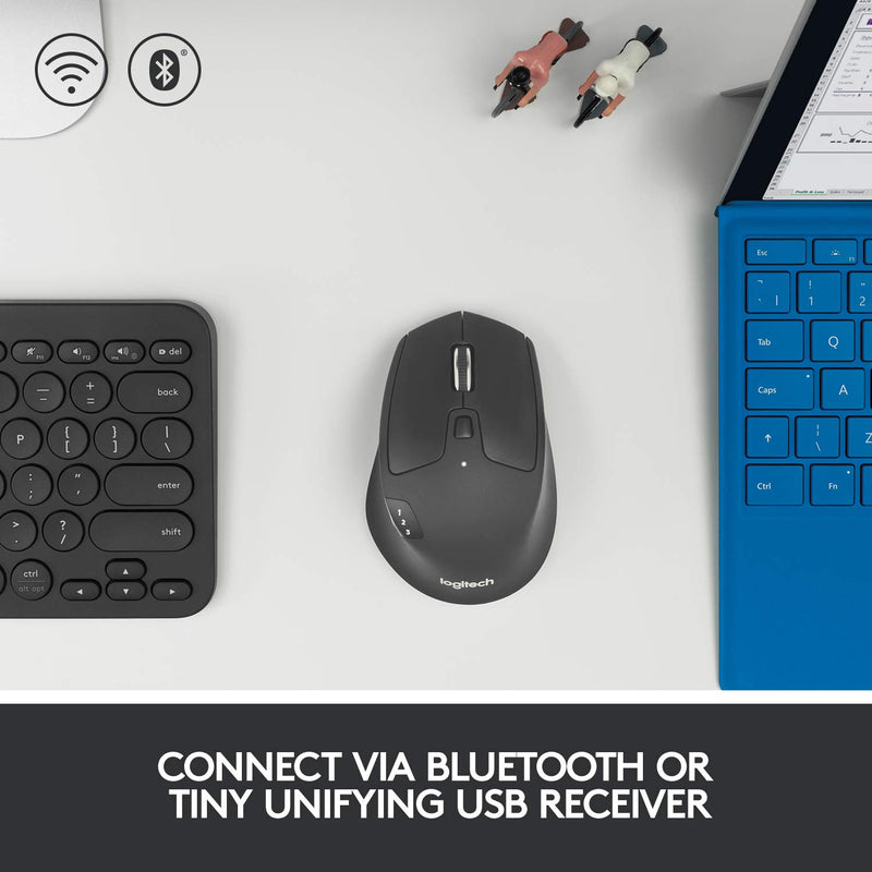  [AUSTRALIA] - Logitech M720 Wireless Triathlon Mouse with Bluetooth for PC with Hyper-Fast Scrolling and USB Unifying Receiver for Computer and Laptop - Black M720 Triathalon Multi-Device Wireless Mouse