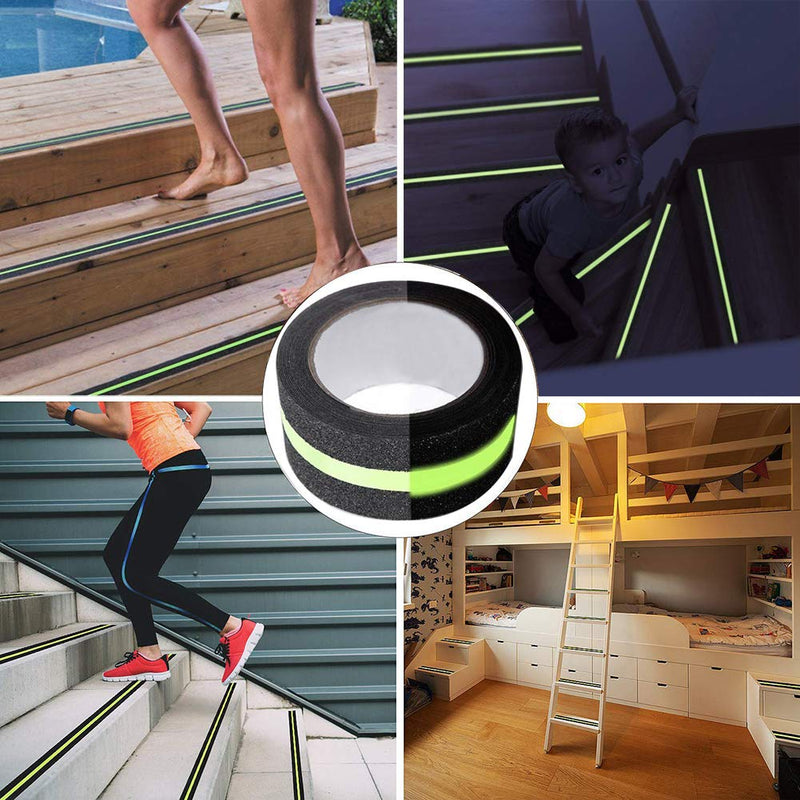  [AUSTRALIA] - Anti Slip Grip Tape, Non-Slip Traction Tapes with Glow in The Dark Reduce The Risk of Slipping for Indoor or Outdoor Stair Tread Step and Other Slippery Surfaces - Keeps You Safe, 2 Inch x 16.4 Foot