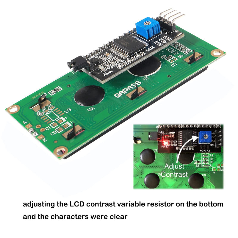  [AUSTRALIA] - DORHEA 2PCS 1602 16x2 LCD Module Shield Yellow-Green Backlight with IIC I2C Driver Serial Interface and LCD Module Display