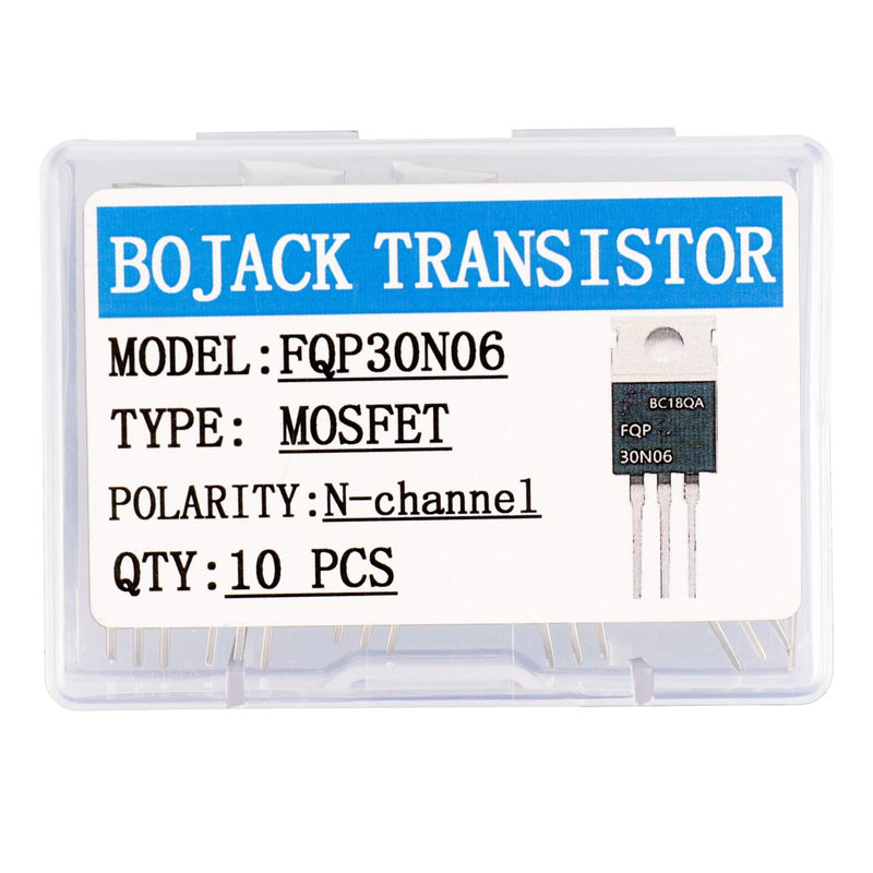 BOJACK FQP30N06 32 A 60 V MOSFET Transistors FQP30N06L 32 Amp 60 Volt N-Channel Power MOSFET TO-220AB (Pack of 10 Pcs) - LeoForward Australia