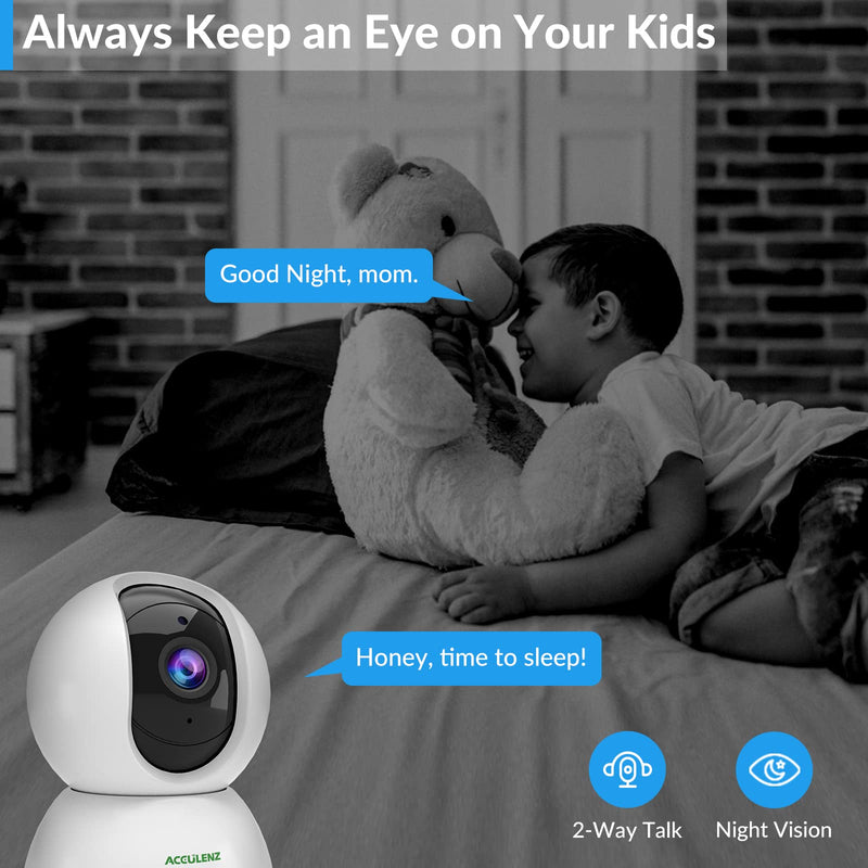  [AUSTRALIA] - ACCULENZ 5MP HD Pet Camera Indoor 2.5K, 2.4GHz WiFi Camera for Home Security 360° Pan Tilt with AI Human Detection, Baby Monitor with Sound Detection, 2-Way Talk, Night Vision