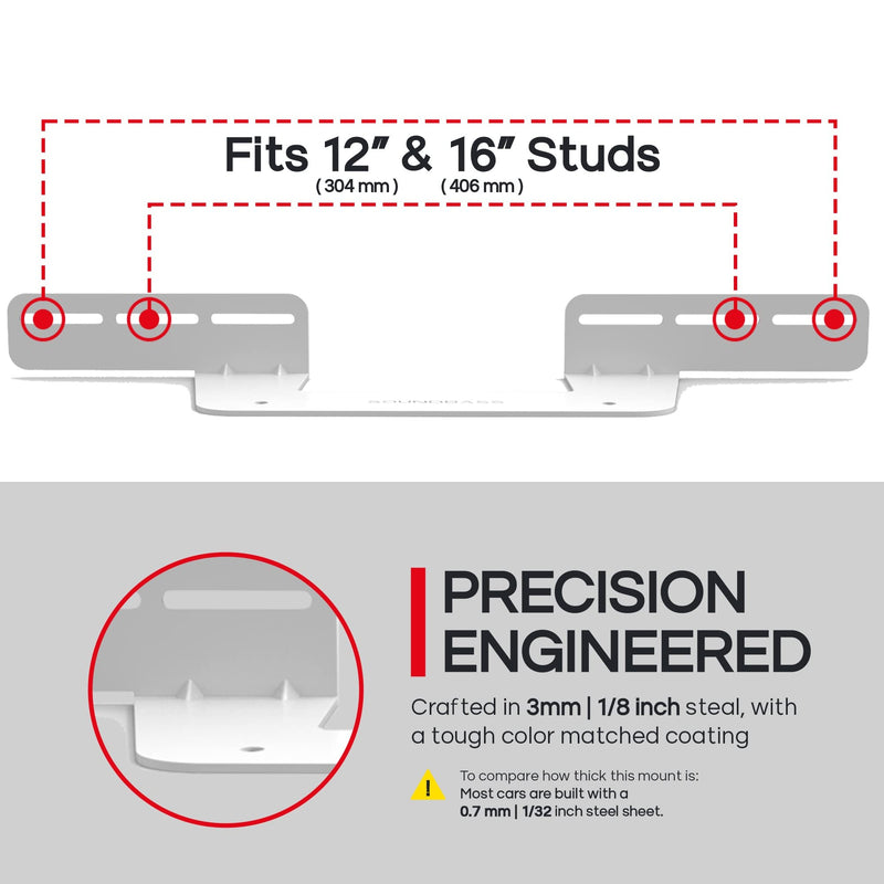  [AUSTRALIA] - Soundbar Mount for Sonos Beam Compatible with Generation 1 & 2 Sonos Beam Sound Bar Includes All Necessary Mounting Hardware, Mounts Bracket, White
