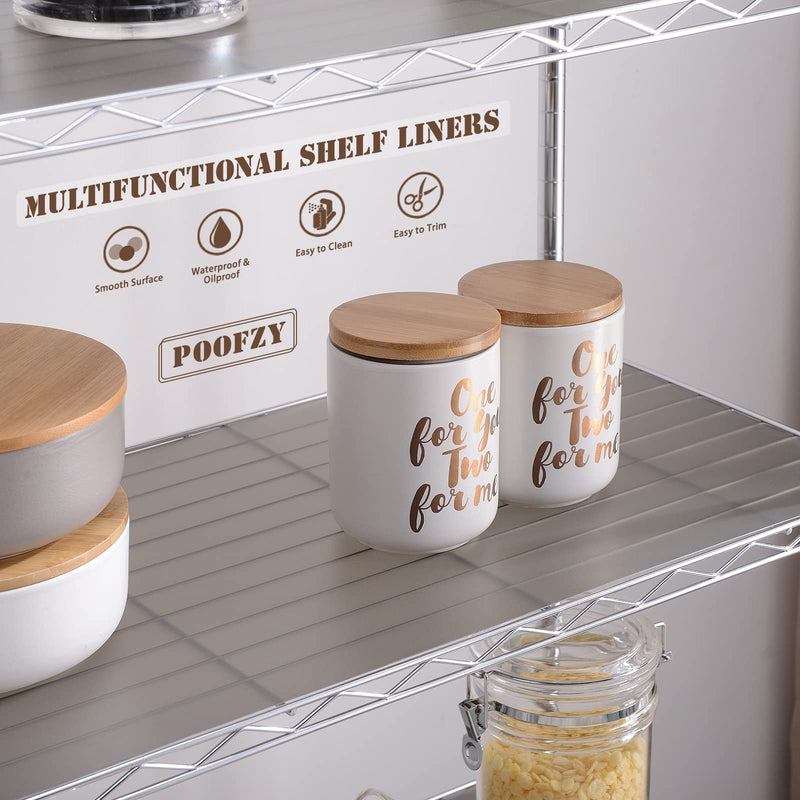  [AUSTRALIA] - Poofzy Shelf Liners for Wire Shelving, 14 x 30 Inch Shelf Liner for Kitchen Cabinets Non-Adhesive (Rolled 4PK, Grey) 29.4" x 13.3"(Pack of 4) Gray