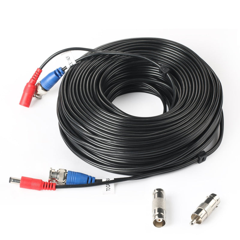  [AUSTRALIA] - SHD 100Feet BNC Vedio Power Cable Pre-Made Al-in-One Camera Video BNC Cable Wire Cord for Surveillance CCTV Security System with Connectors(BNC Female and BNC to RCA)