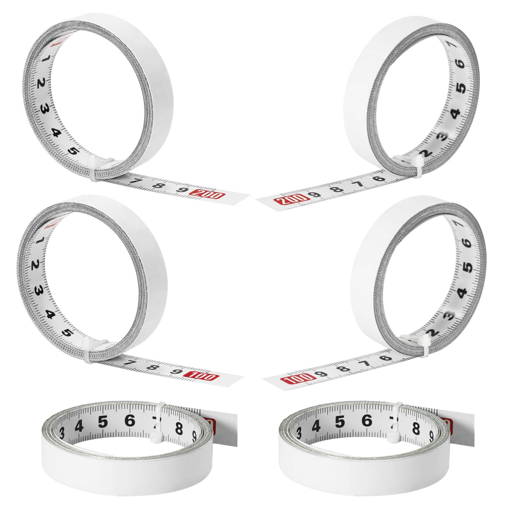  [AUSTRALIA] - Brelet Pack of 6 Self-Adhesive Tape Measures, Carbon Steel Tape Measure, Self-Adhesive Metric Tape Measure for Sticking on for Measuring Vertical Objects Such as Workbenches (Forward, Backward, Centered)