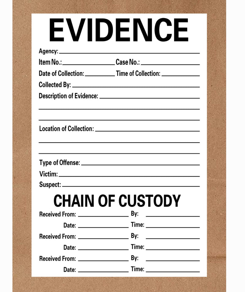 Adhesive Evidence Label 4 X 6 Inches - Stick on Evidence Stickers 100 Labels Per Pack (4 X 6 Inches, White Evidence) - LeoForward Australia